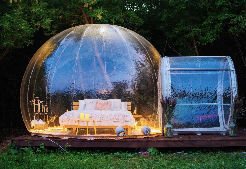 camping in bubble tent